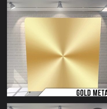 Gold Metallic — mirrored gold metal backdrop