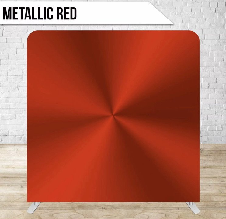 Metallic Red — mirrored red metal backdrop