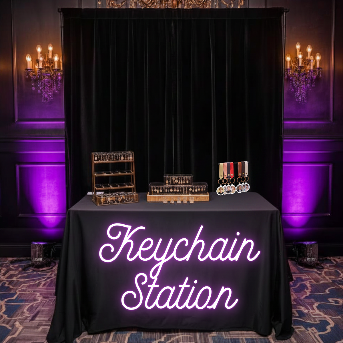Key Chain Station photo booth rental — custom keychain keepsakes for guests